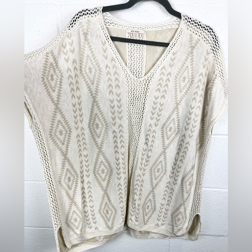 Anthropologie Ella Moss Linen Blend Poncho